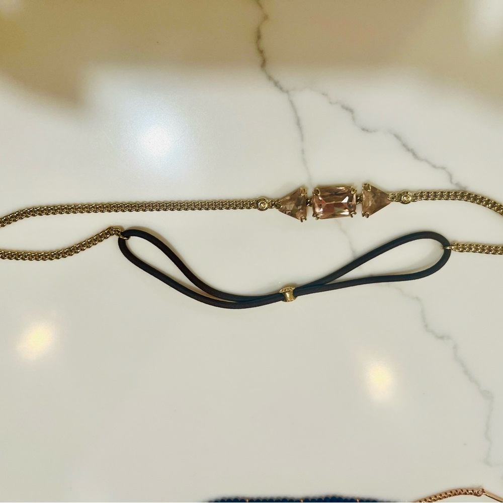 Henri Bend Head Band - Gold chain and stone
